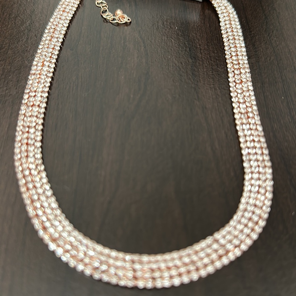 INC rose gold  Faux  diamond necklace NWT - Picture 2 of 4